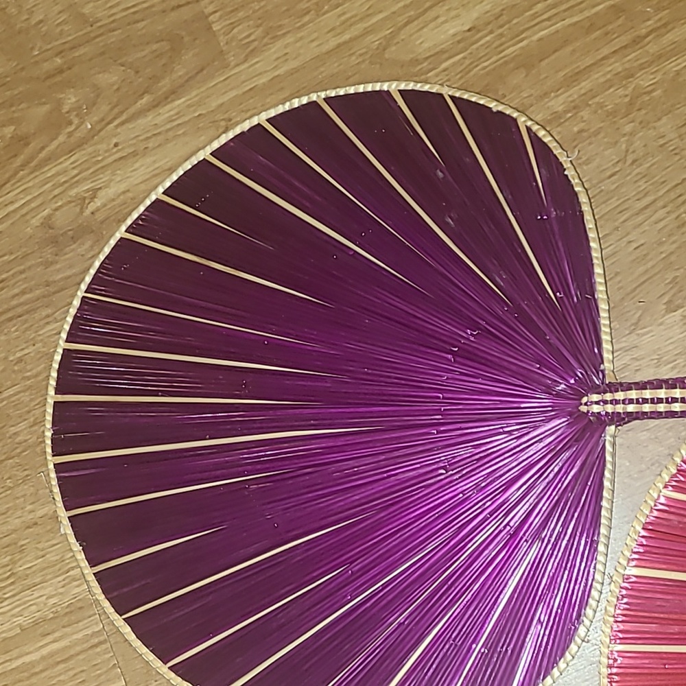 Handmade multi- color paddle fans - Picture 3 of 4